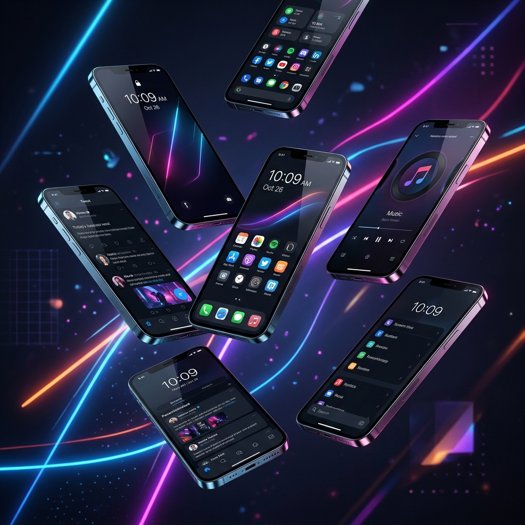 Composição de smartphones modernos destacando os melhores celulares de 2026